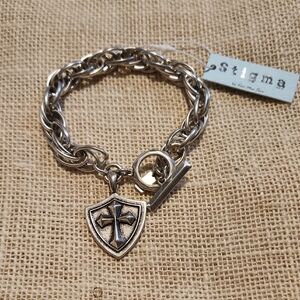 🔥3 For 10🔥 Stigma Silver Chain Bracelet with Cross Pendant
